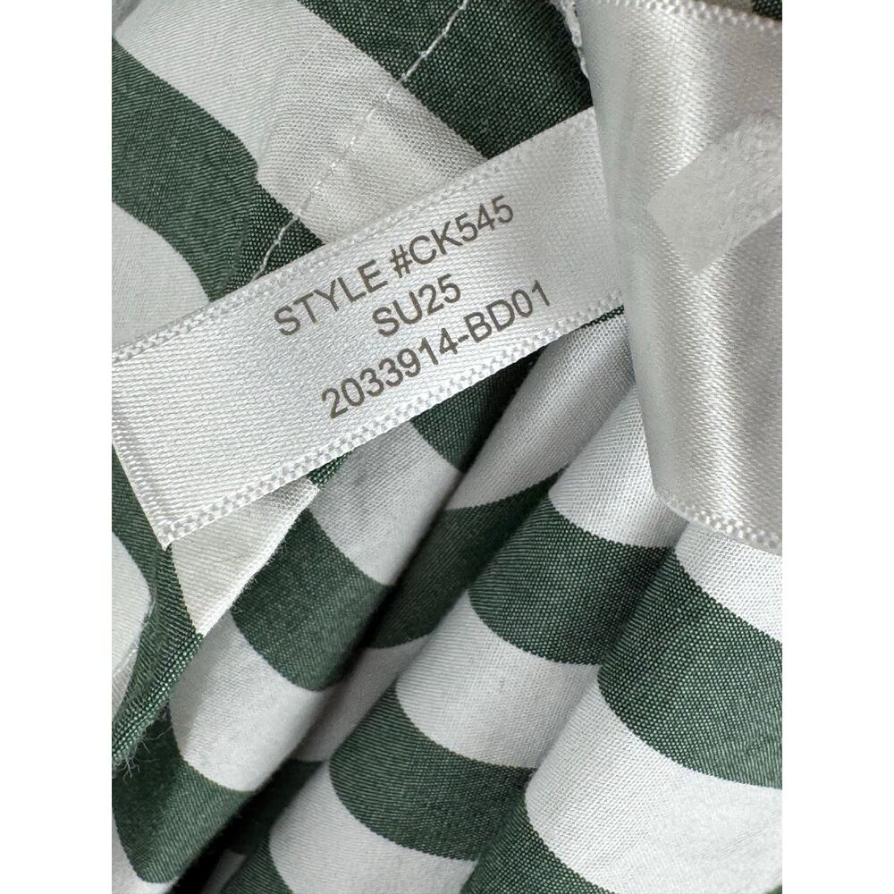 J.Crew Factory Striped Tiered Midi Dress Green White XL - Picture 14 of 16